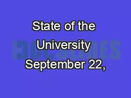 State of the University September 22,