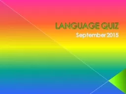 LANGUAGE QUIZ September 2015