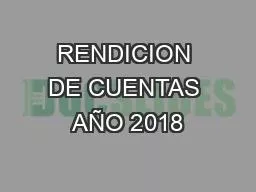RENDICION DE CUENTAS AÑO 2018