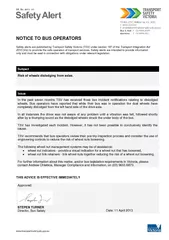 SA No    NOTICE TO BUS OPERATORS Safety alerts are pub