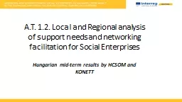 A.T. 1.2.  Local  and Regional analysis of support needs and networking facilitation for