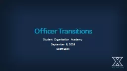 Officer Transitions Student Organization Academy