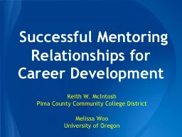 Successful Mentoring Relationships for Career Development