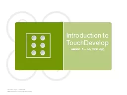 Introduction to  TouchDevelop