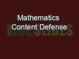 Mathematics Content Defense