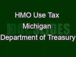 HMO Use Tax Michigan Department of Treasury