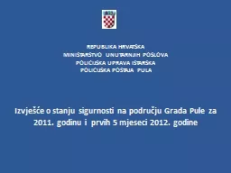 REPUBLIKA  HRVATSKA MINISTARSTVO UNUTARNJIH POSLOVA