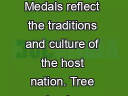 Olympic medals Medals reflect the traditions and culture of the host nation. Tree trunks inspired t