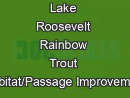Lake Roosevelt Rainbow Trout Habitat/Passage Improvement