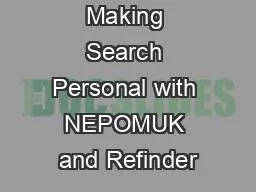 Making Search Personal with NEPOMUK and Refinder