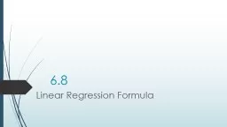 6.8 Linear Regression Formula