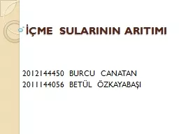 İÇME  SULARININ ARITIMI