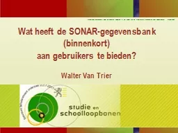 Wat heeft de SONAR-gegevensbank