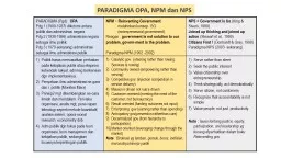 PARADIGMA OPA, NPM  dan  NPS