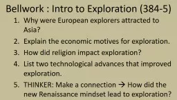 Bellwork : Intro to Exploration (384-5)