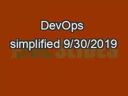 DevOps simplified 9/30/2019