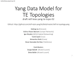 Yang Data Model for  TE Topologies