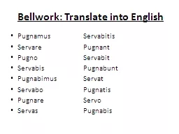 Bellwork: Translate into English