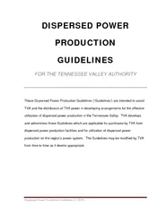 DISPERSED POWER PRODUCTION GUIDELINES FOR THE TENNESSE