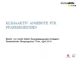 Klimaaktiv Angebote für Pfarrgemeinden