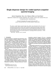 Single disperser design for coded aperture snapshot sp
