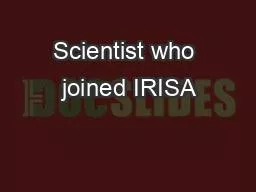 Scientist who joined IRISA