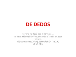 PPT-DE DEDOS Hoy me ha dado por mirármelos…