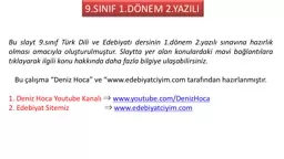 9.SINIF 1.DÖNEM 2.YAZILI