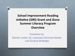 School Improvement Reading Initiative (SIRI) Grant and