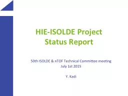 PPT-HIE -ISOLDE Project Status