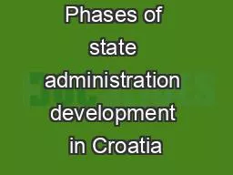 Phases of state administration development in Croatia