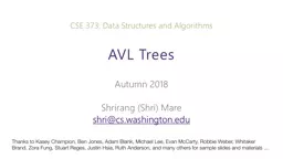 AVL Trees CSE 373: Data Structures and Algorithms