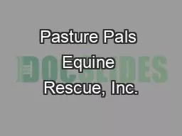 Pasture Pals Equine Rescue, Inc.