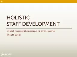 Holistic  STAFF  development