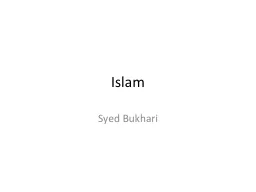 Islam  Syed Bukhari  Middle East