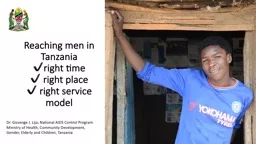 Reaching men in Tanzania