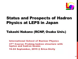 Status and  Prospects  of Hadron Physics at LEPS