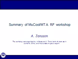 Summary of  MuCool /MTA RF workshop