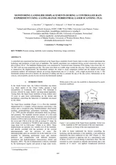 MONITORING LANDSLIDE DISPLACE MENTS DURING A CONTROLLE