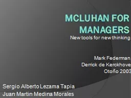 Mcluhan  for  managers  New