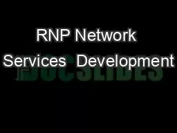 RNP Network Services  Development