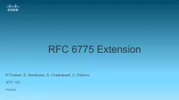 RFC 6775 Extension IETF