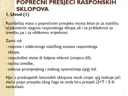 POPREČNI PRESJECI RASPONSKIH SKLOPOVA