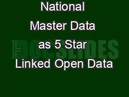 National Master Data as 5 Star Linked Open Data