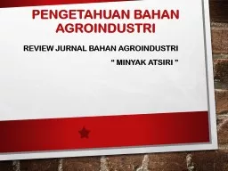 PENGETAHUAN BAHAN AGROINDUSTRI