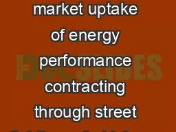Triggering the market uptake of energy performance contracting through street lighting