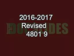 2016-2017 Revised   4801 9