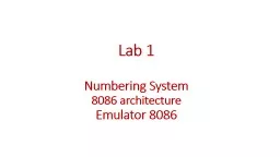 Lab 1 Numbering  System 8086