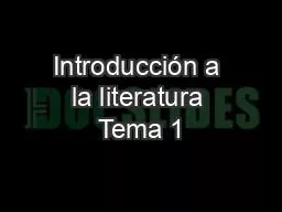 PPT-Introducción a la literatura Tema 1