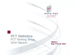 PCT Statistics PCT Working Group